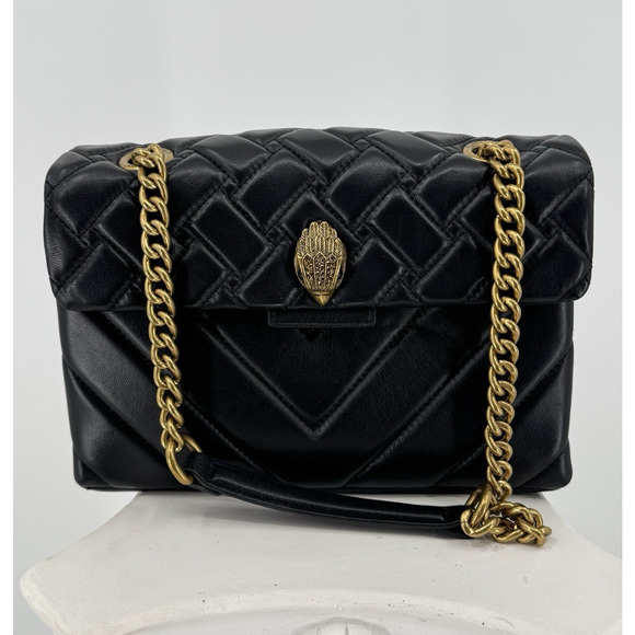 Kurt Geiger London Black Quilted Leather Kensington Bag New